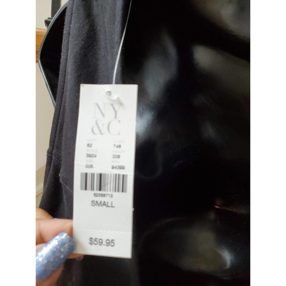 NY&C Women's Solid Black 100% Cotton Round Neck Sleeveless Casual Romper Size S - Picture 9 of 12